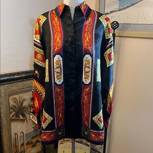 Womens Vintage Fred David Black and Red Medusa Blouse